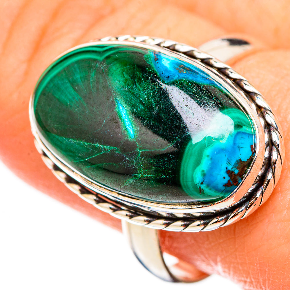 Malachite In Chrysocolla Rings handcrafted by Ana Silver Co - RING126474