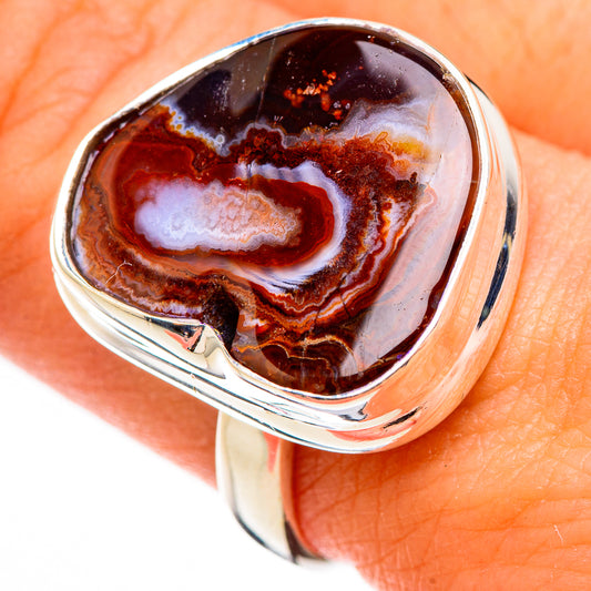 Mexican Fire Agate Rings handcrafted by Ana Silver Co - RING126476