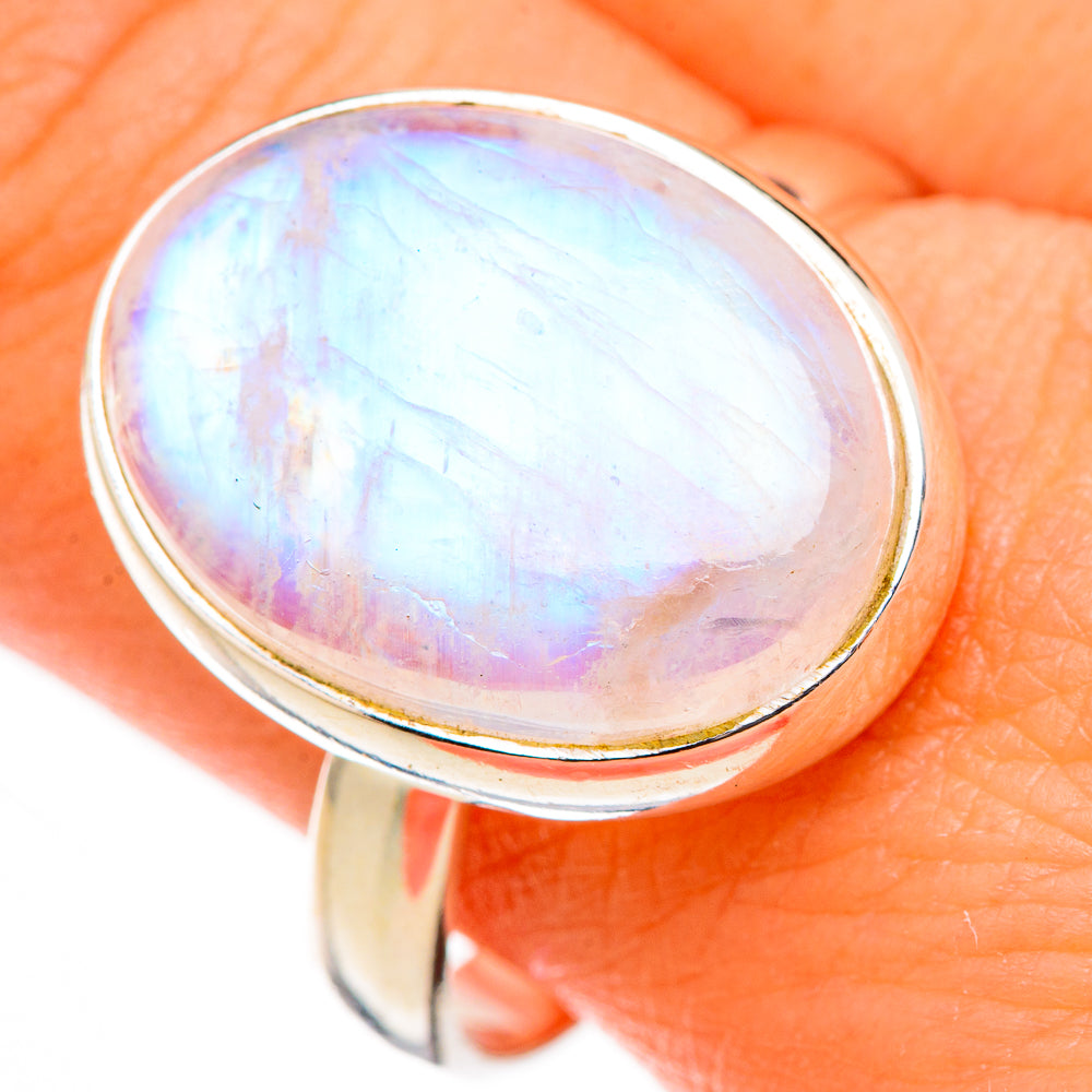 Rainbow Moonstone Rings handcrafted by Ana Silver Co - RING126479