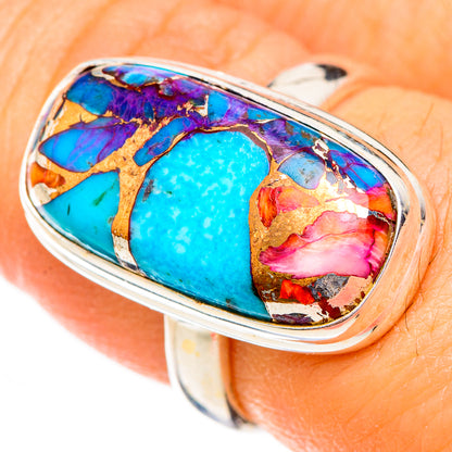 Kingman Pink Dahlia Turquoise Rings handcrafted by Ana Silver Co - RING126481