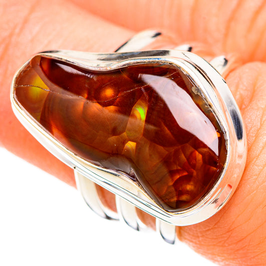 Mexican Fire Agate Rings handcrafted by Ana Silver Co - RING126495