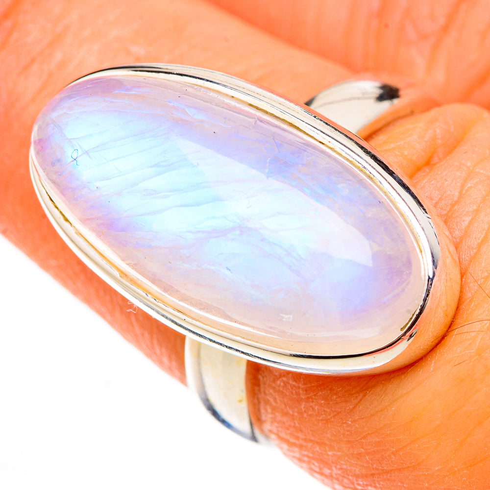 Rainbow Moonstone Rings handcrafted by Ana Silver Co - RING126498