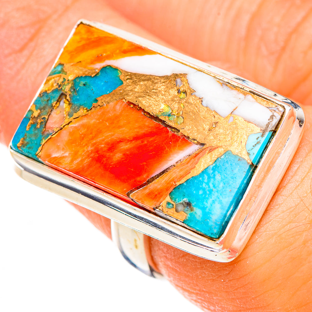 Spiny Oyster Turquoise Rings handcrafted by Ana Silver Co - RING126502