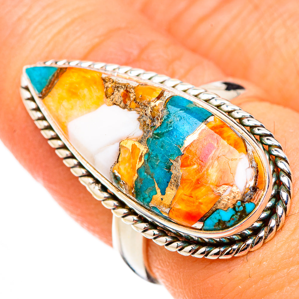 Spiny Oyster Turquoise Rings handcrafted by Ana Silver Co - RING126520