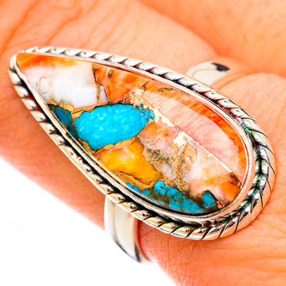 Spiny Oyster Turquoise Rings handcrafted by Ana Silver Co - RING126523