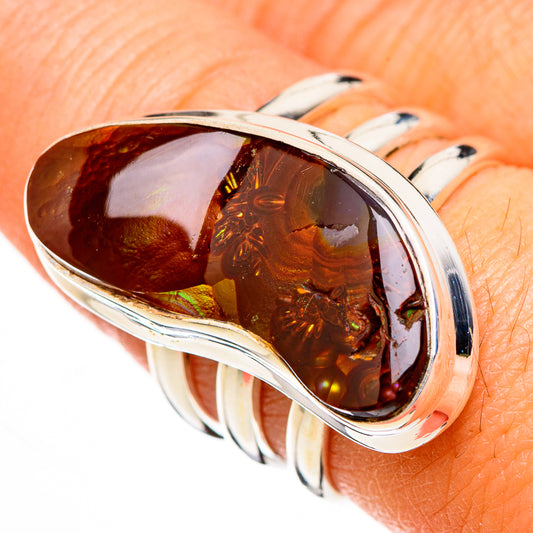 Mexican Fire Agate Rings handcrafted by Ana Silver Co - RING126535