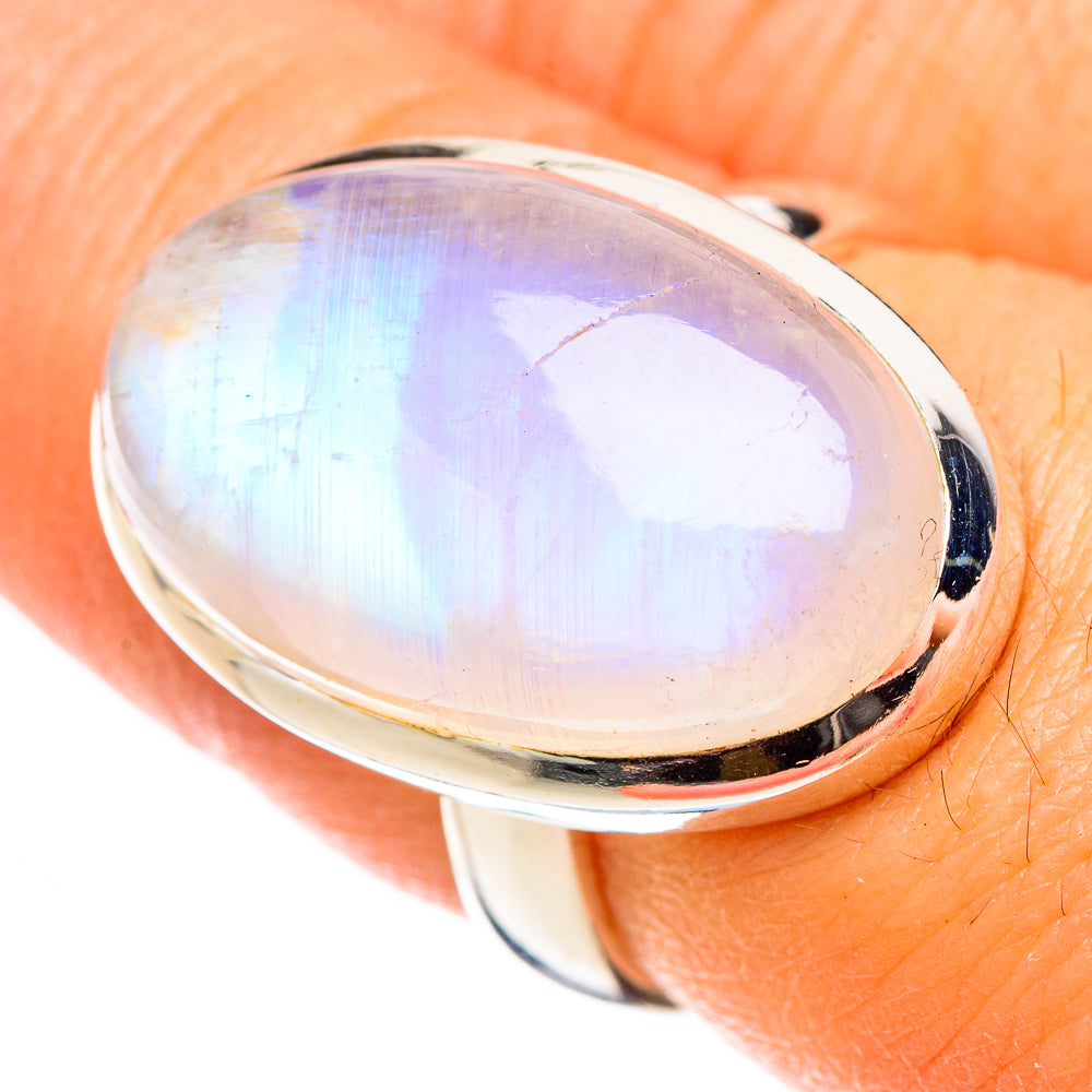 Rainbow Moonstone Rings handcrafted by Ana Silver Co - RING126537