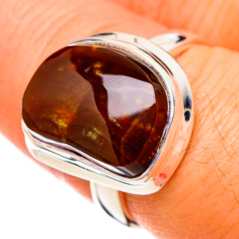 Mexican Fire Agate Rings handcrafted by Ana Silver Co - RING126561