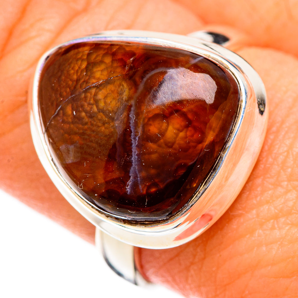 Mexican Fire Agate Rings handcrafted by Ana Silver Co - RING126568