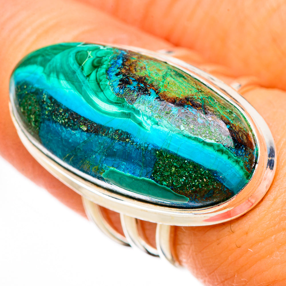 Malachite In Chrysocolla Rings handcrafted by Ana Silver Co - RING126580