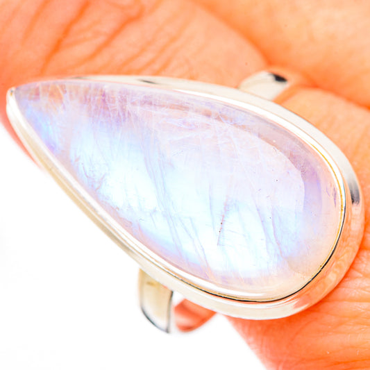 Rainbow Moonstone Rings handcrafted by Ana Silver Co - RING126599