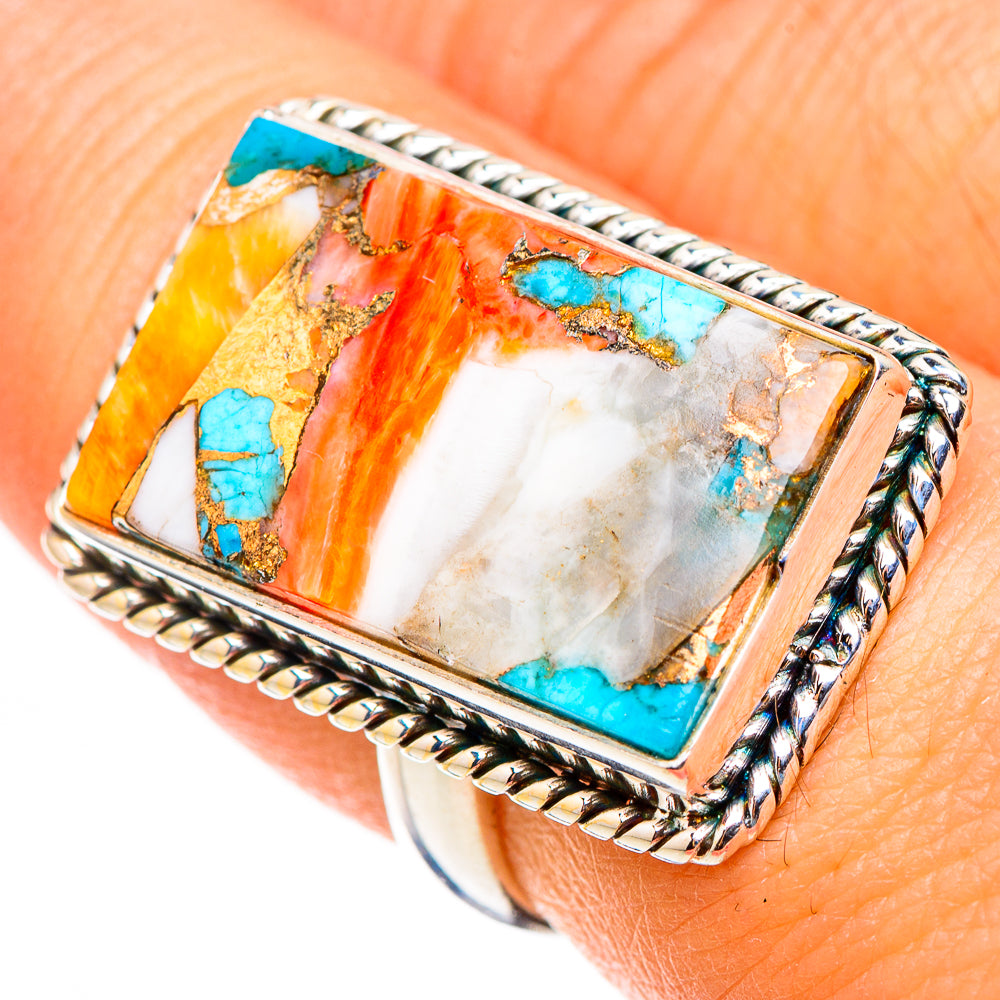 Spiny Oyster Turquoise Rings handcrafted by Ana Silver Co - RING126604