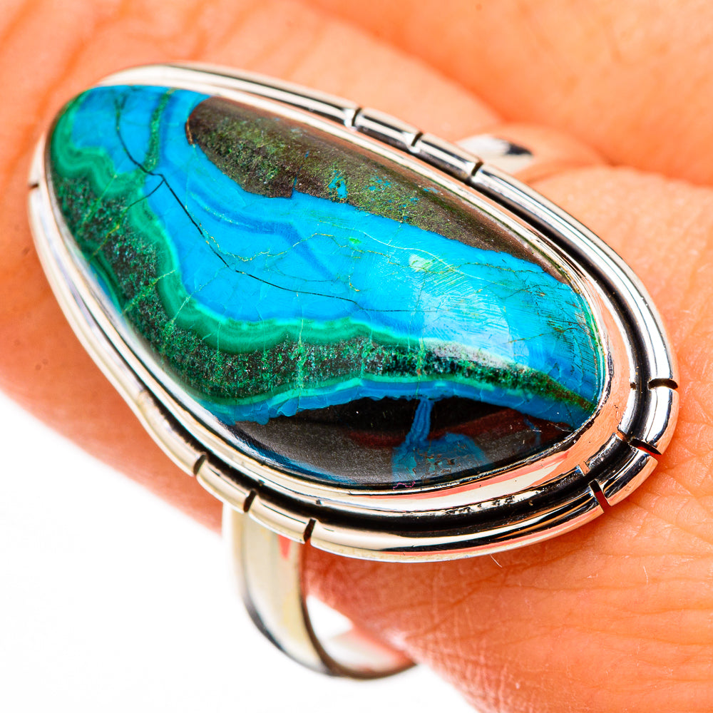 Malachite In Chrysocolla Rings handcrafted by Ana Silver Co - RING126608