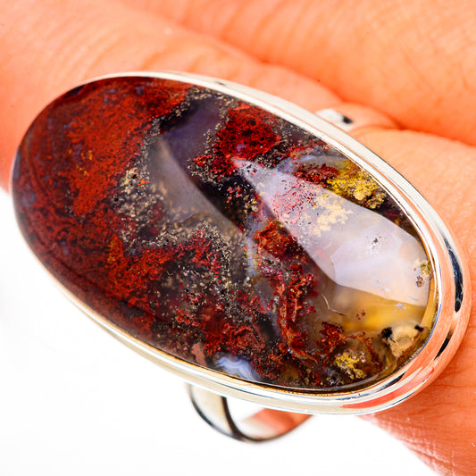 Indonesian Plume Agate Rings handcrafted by Ana Silver Co - RING126615