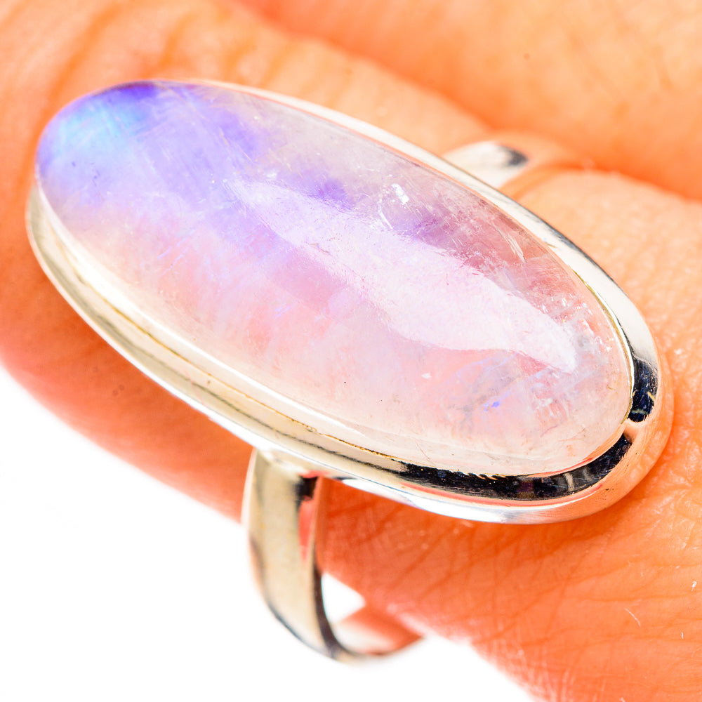 Rainbow Moonstone Rings handcrafted by Ana Silver Co - RING126622