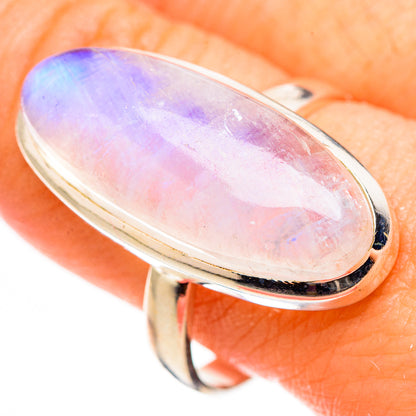 Rainbow Moonstone Rings handcrafted by Ana Silver Co - RING126622