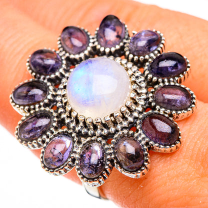 Rainbow Moonstone Rings handcrafted by Ana Silver Co - RING126638