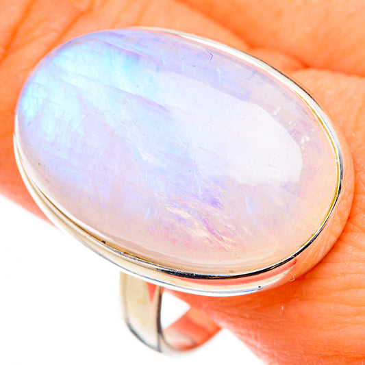 Rainbow Moonstone Rings handcrafted by Ana Silver Co - RING126641