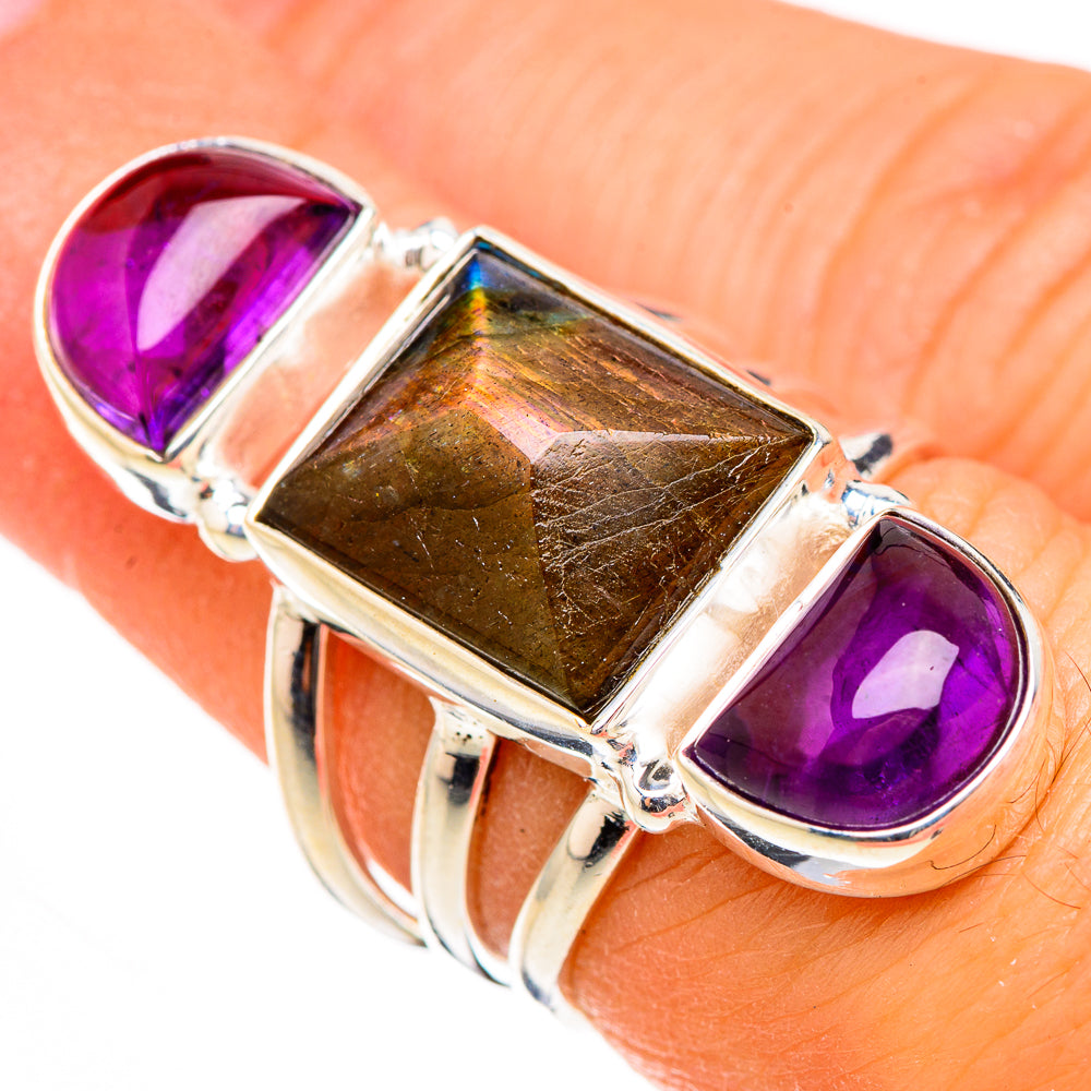Labradorite Rings handcrafted by Ana Silver Co - RING126673