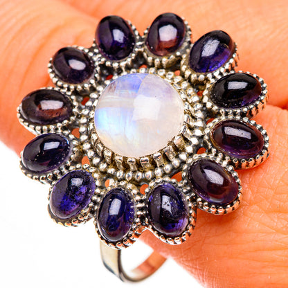 Rainbow Moonstone Rings handcrafted by Ana Silver Co - RING126683