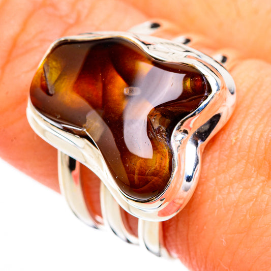 Mexican Fire Agate Rings handcrafted by Ana Silver Co - RING126692