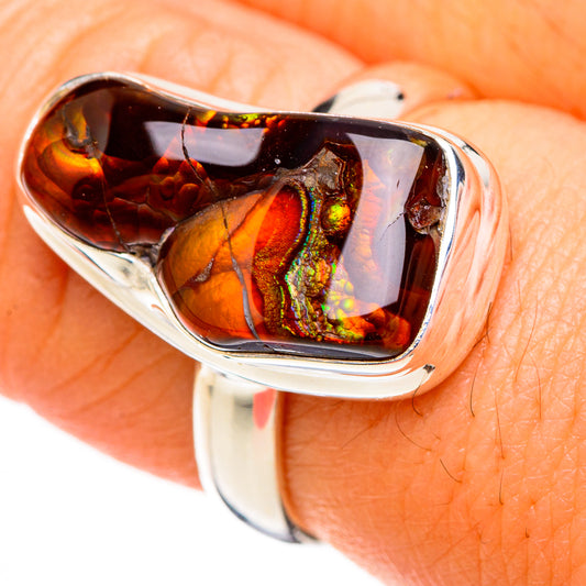 Mexican Fire Agate Rings handcrafted by Ana Silver Co - RING126693