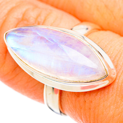 Rainbow Moonstone Rings handcrafted by Ana Silver Co - RING126698