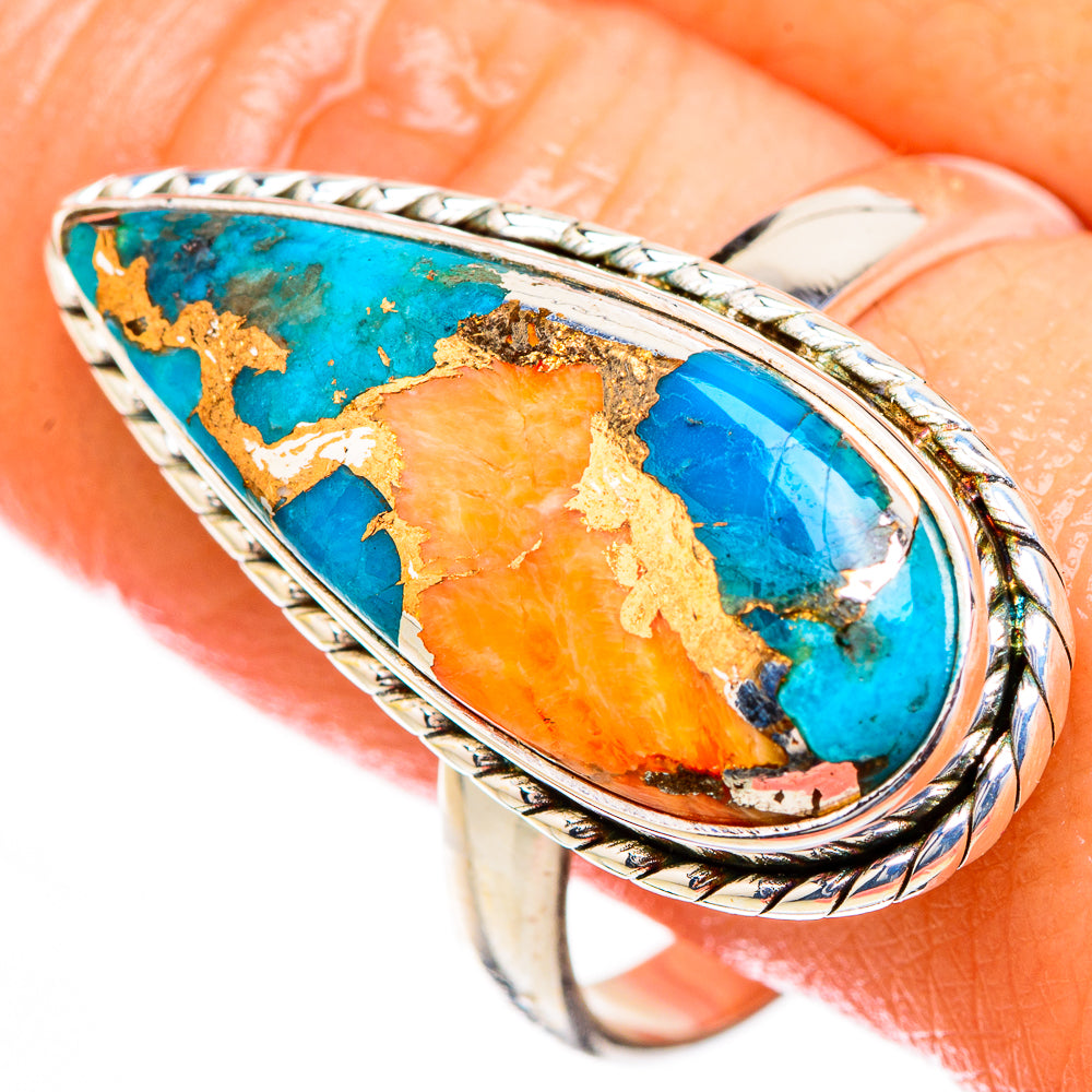 Spiny Oyster Turquoise Rings handcrafted by Ana Silver Co - RING126704
