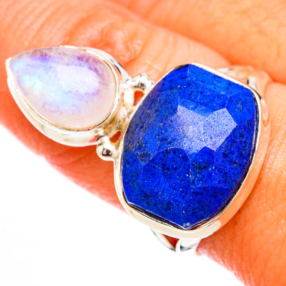 Lapis Lazuli, Rainbow Moonstone Rings handcrafted by Ana Silver Co - RING126705