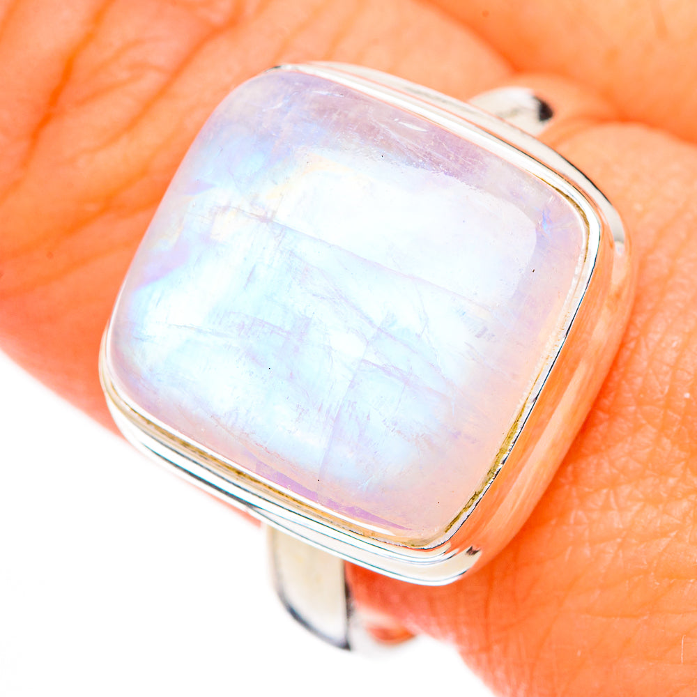 Rainbow Moonstone Rings handcrafted by Ana Silver Co - RING126718