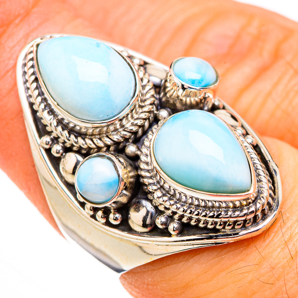 Larimar Rings handcrafted by Ana Silver Co - RING126723