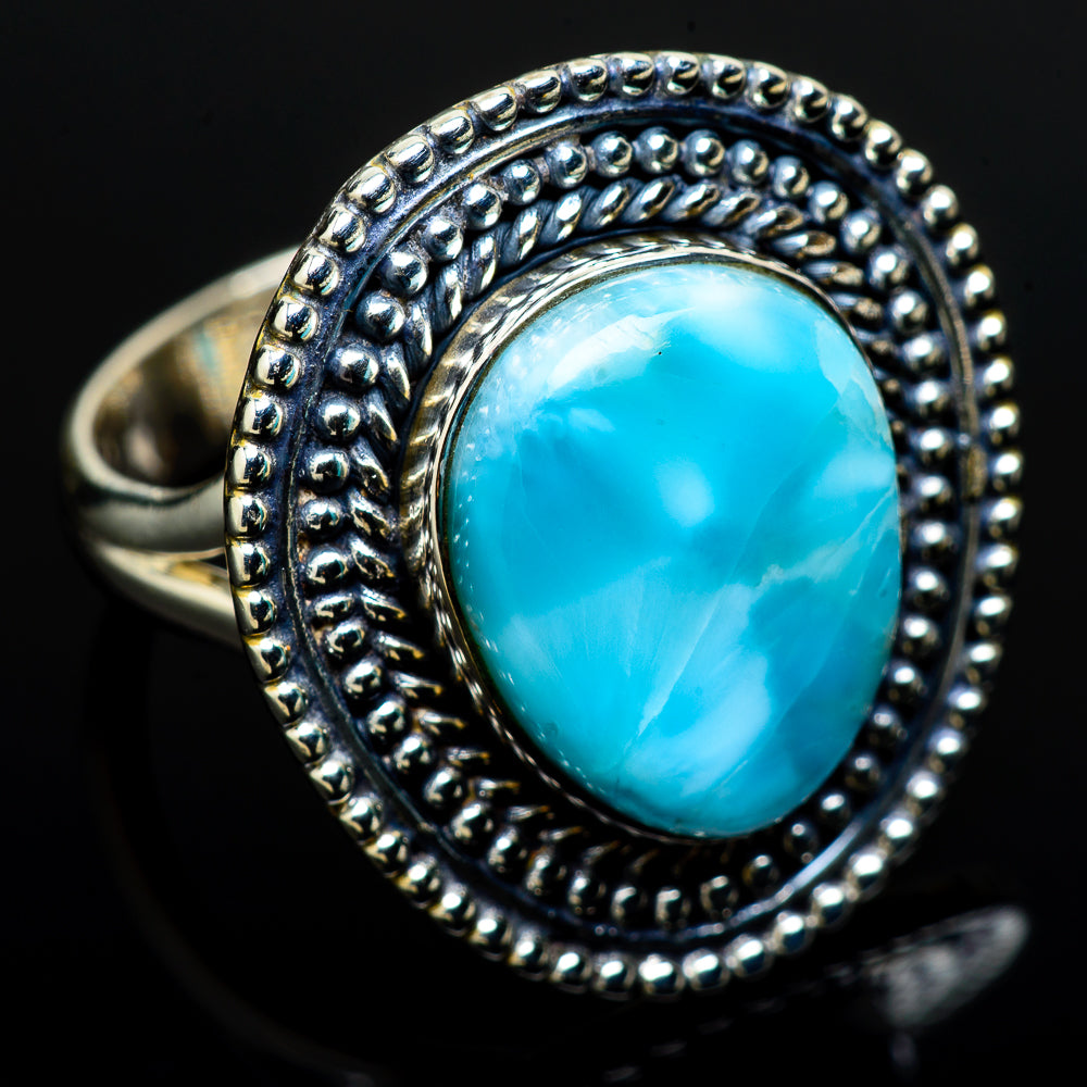 Larimar Rings handcrafted by Ana Silver Co - RING12673
