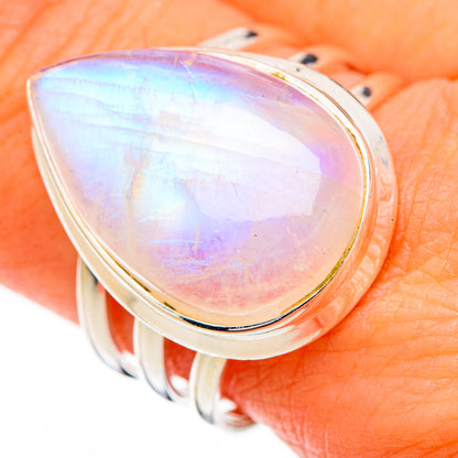 Rainbow Moonstone Rings handcrafted by Ana Silver Co - RING126735