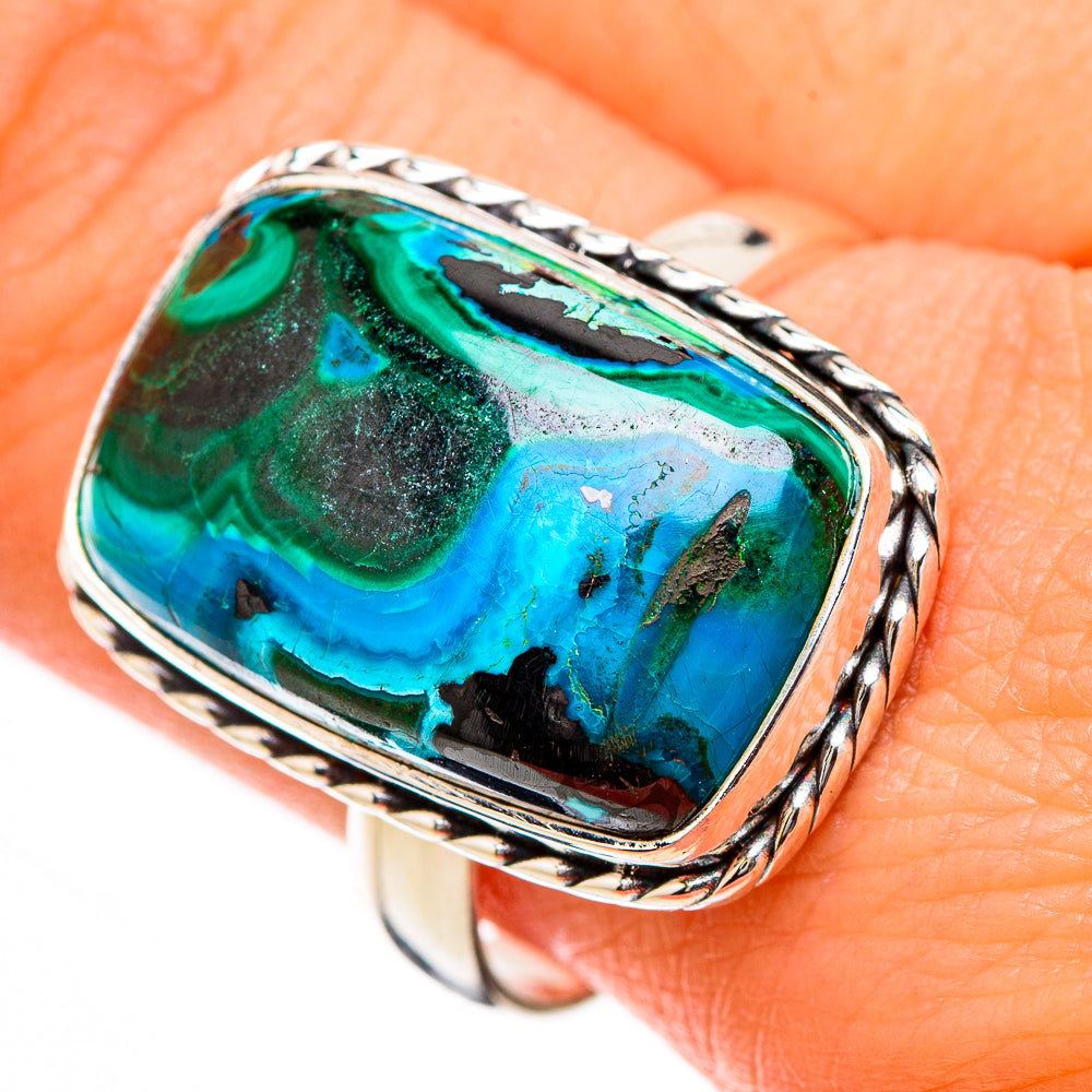 Malachite In Chrysocolla Rings handcrafted by Ana Silver Co - RING126738