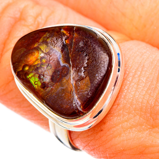 Mexican Fire Agate Rings handcrafted by Ana Silver Co - RING126746