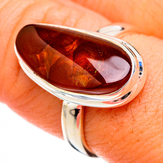 Mexican Fire Agate Rings handcrafted by Ana Silver Co - RING126747