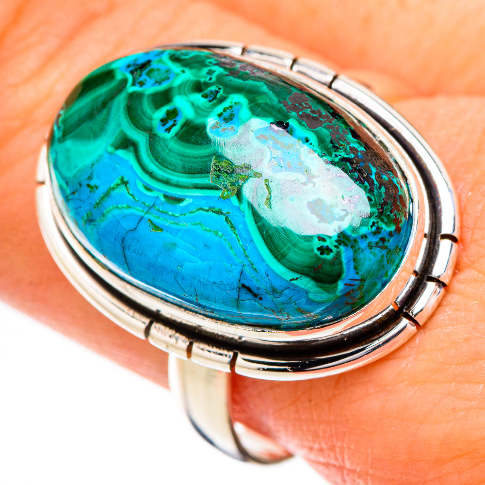 Malachite In Chrysocolla Rings handcrafted by Ana Silver Co - RING126773