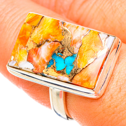 Spiny Oyster Turquoise Rings handcrafted by Ana Silver Co - RING126774