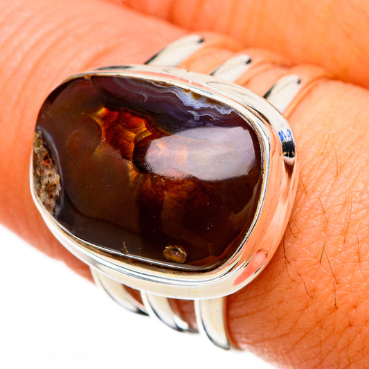 Mexican Fire Agate Rings handcrafted by Ana Silver Co - RING126782