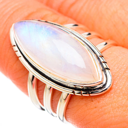 Rainbow Moonstone Rings handcrafted by Ana Silver Co - RING126786