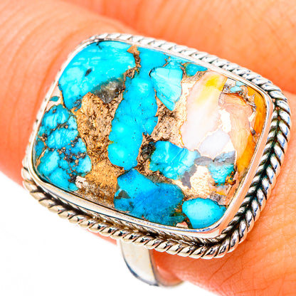 Spiny Oyster Turquoise Rings handcrafted by Ana Silver Co - RING126794