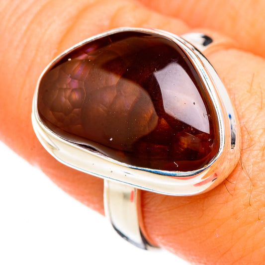 Mexican Fire Agate Rings handcrafted by Ana Silver Co - RING126797
