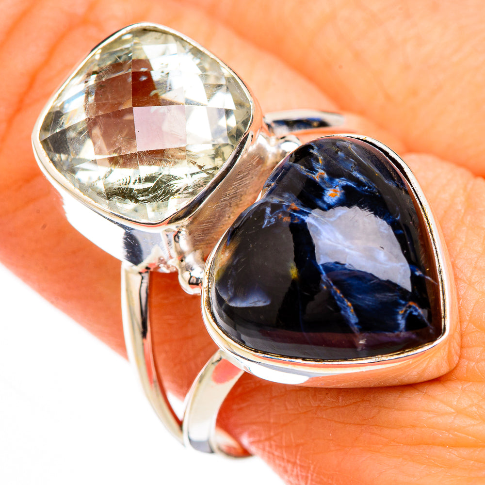 Pietersite, Green Amethyst Rings handcrafted by Ana Silver Co - RING126803