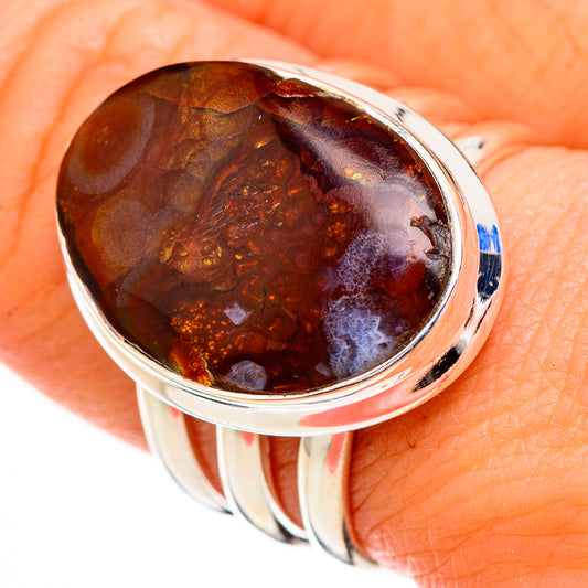 Mexican Fire Agate Rings handcrafted by Ana Silver Co - RING126811