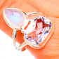 Pink Amethyst, Rainbow Moonstone Rings handcrafted by Ana Silver Co - RING126812