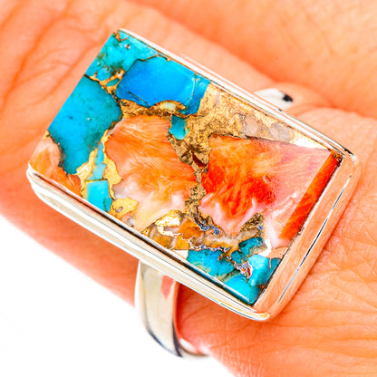 Spiny Oyster Turquoise Rings handcrafted by Ana Silver Co - RING126816