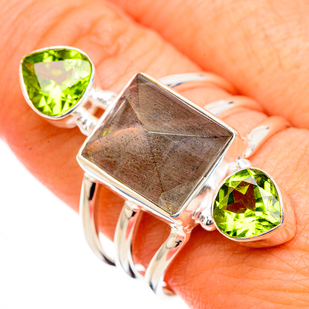 Labradorite, Peridot Rings handcrafted by Ana Silver Co - RING126818