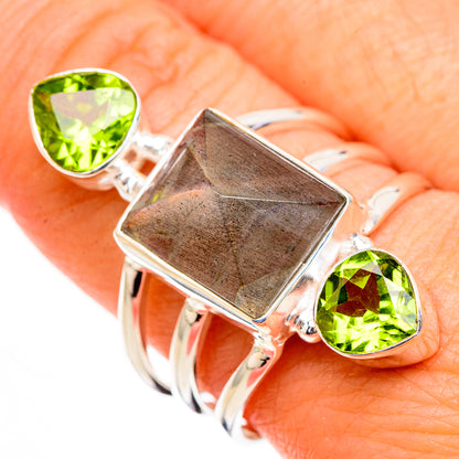 Labradorite, Peridot Rings handcrafted by Ana Silver Co - RING126818