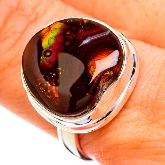 Mexican Fire Agate Rings handcrafted by Ana Silver Co - RING126827