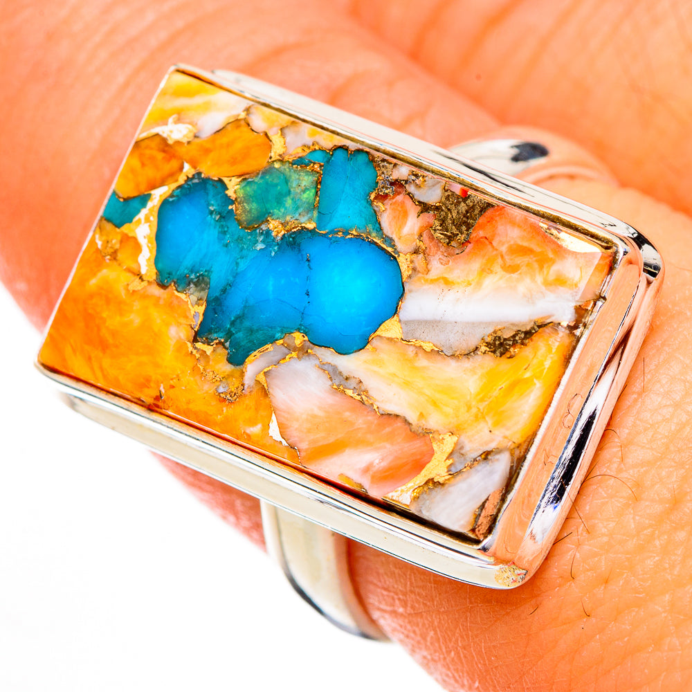 Spiny Oyster Turquoise Rings handcrafted by Ana Silver Co - RING126832